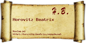 Horovitz Beatrix névjegykártya